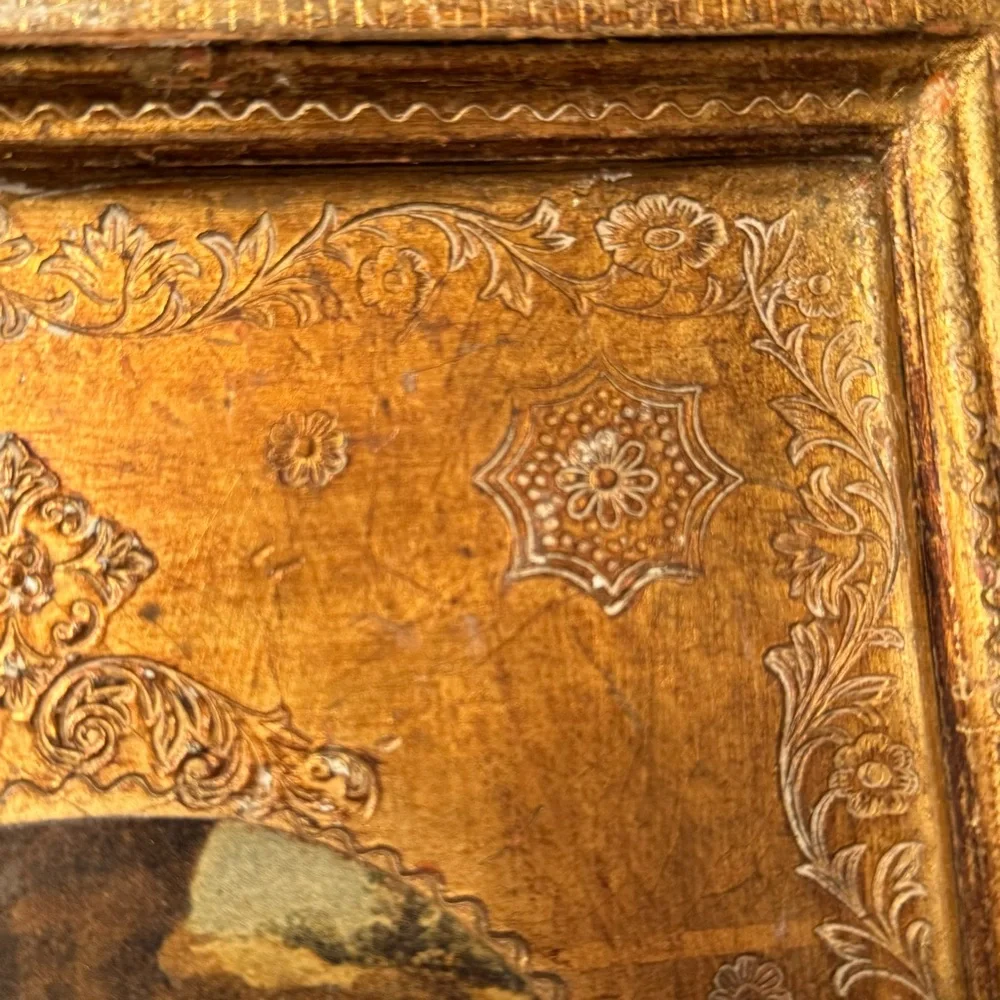 Set off 2/ Vintage Italian Florentina Gilt Gold  Wood Artwork